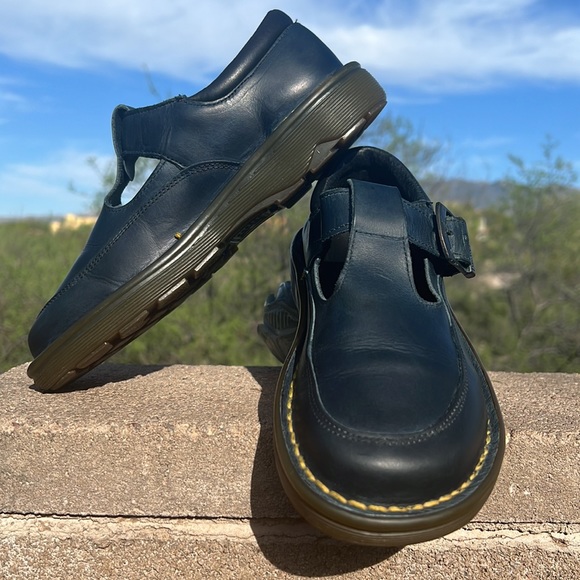 🏴󠁧󠁢󠁥󠁮󠁧󠁿 Dr. Martens MIE Blue Vintage T-Strap Mary Janes UK 3 - Picture 1 of 17